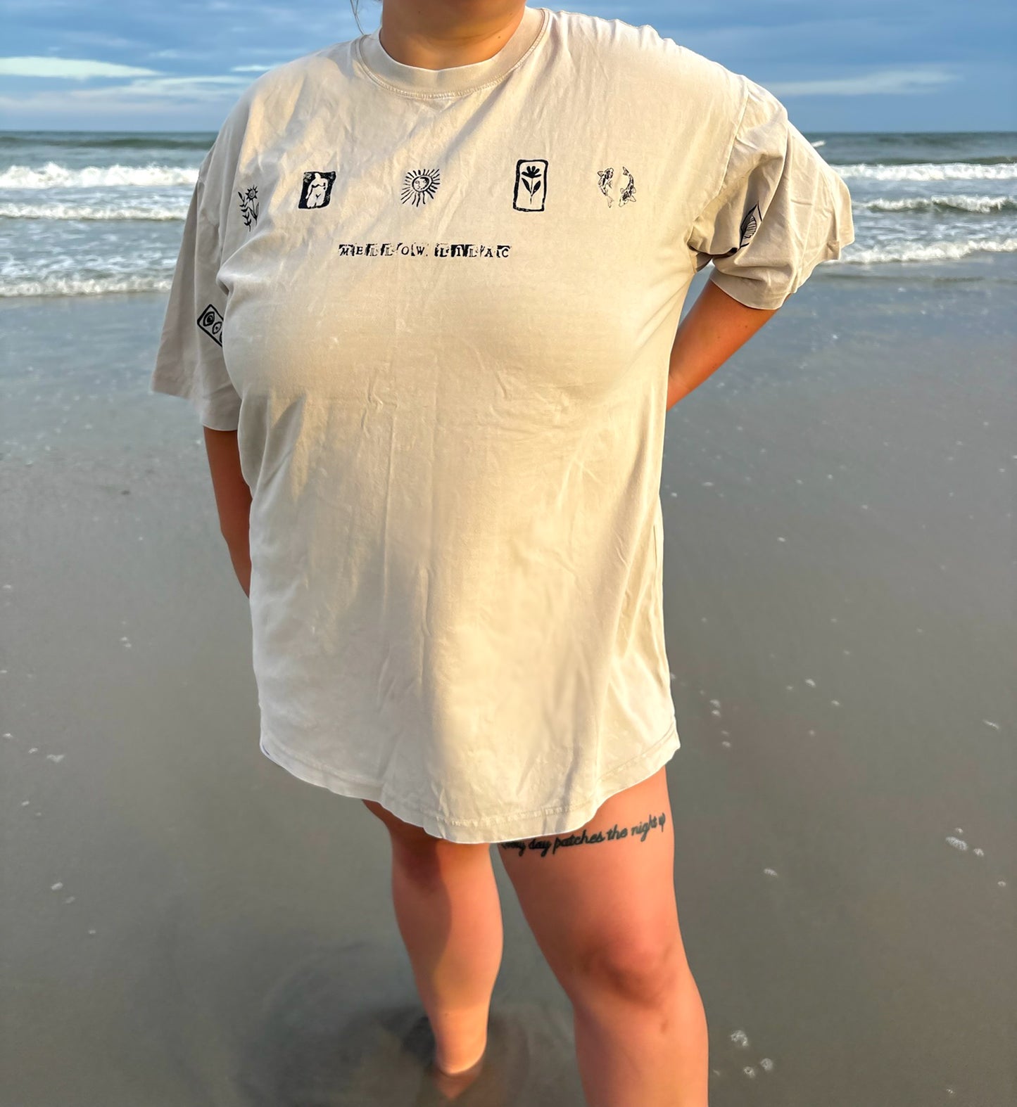 Cream Acid Wash Tee