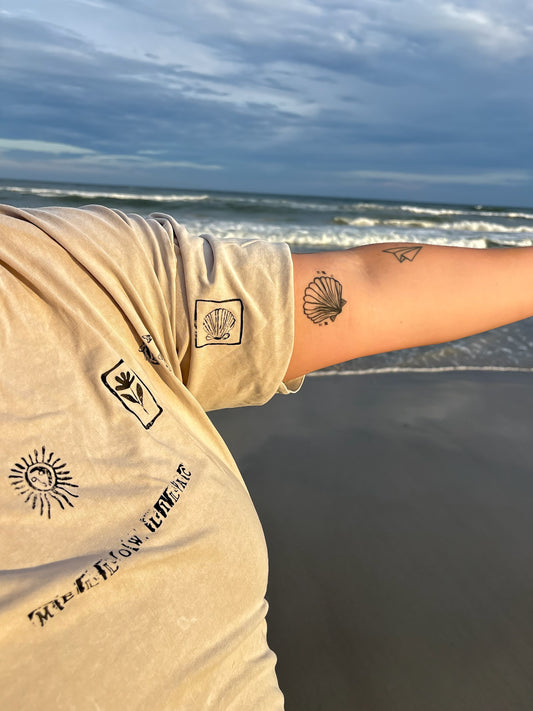 Cream Acid Wash Tee