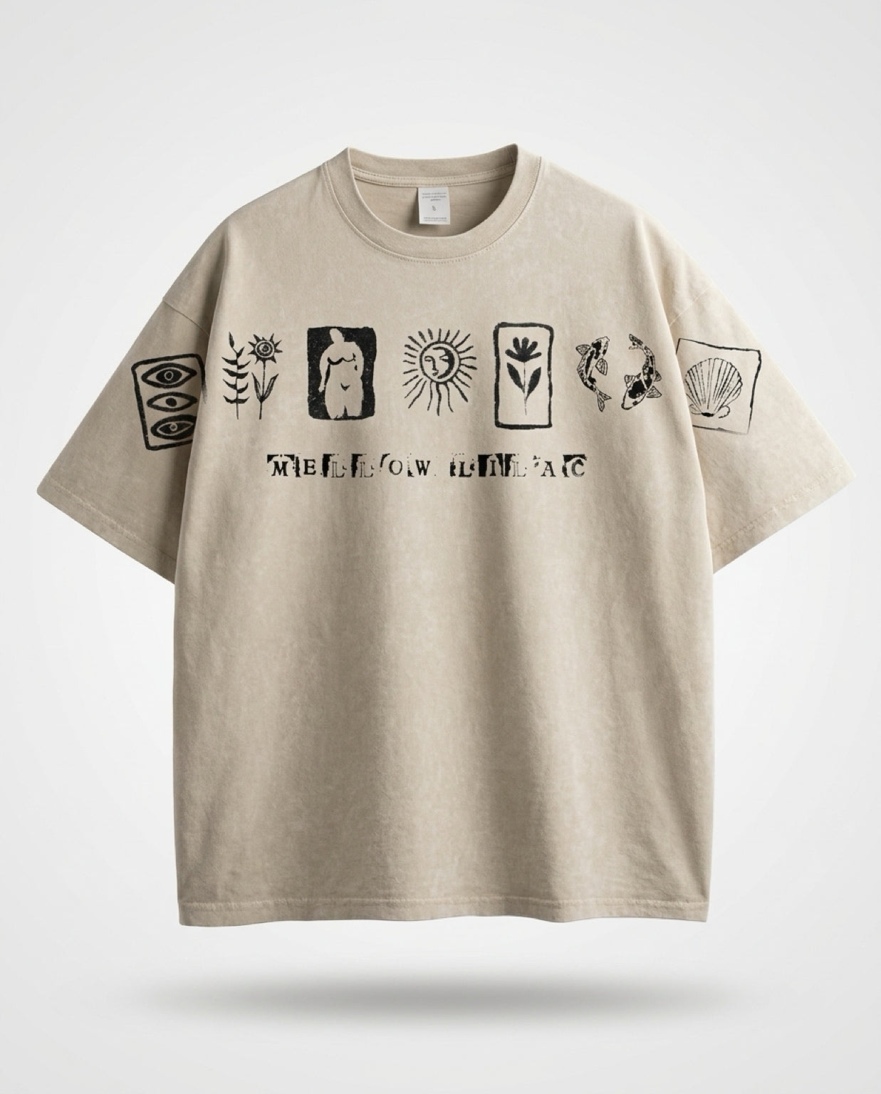 Cream Acid Wash Tee