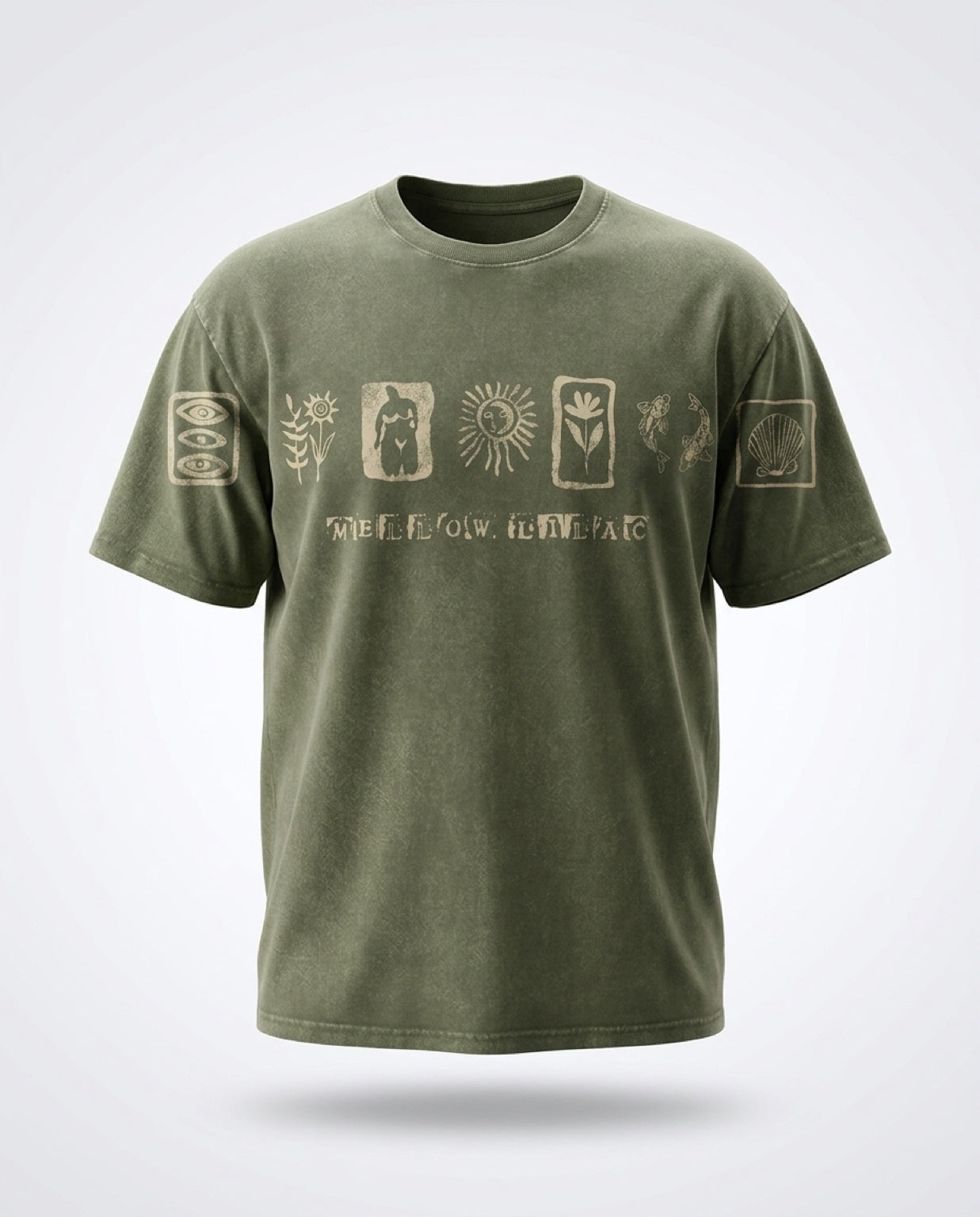 Army Green Acid Wash Tee