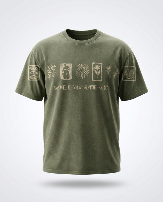 Army Green Acid Wash Tee